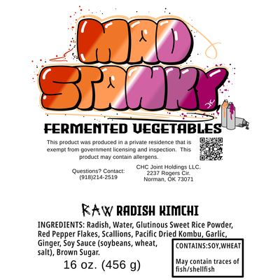 Label of Mad Stanky Radish Kimchi