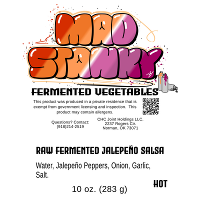 Label of Mad Stanky Salsa - Hot