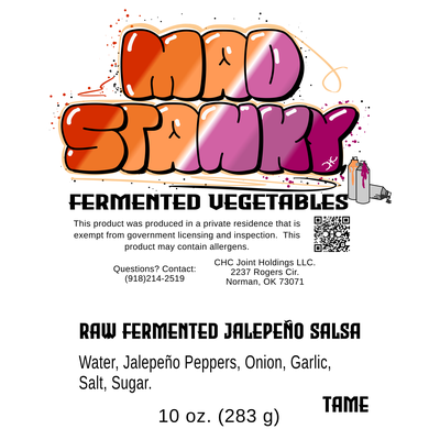 Label of Mad Stanky Salsa - Tame