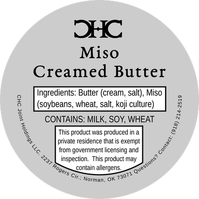 Label of Miso Creamed Butter