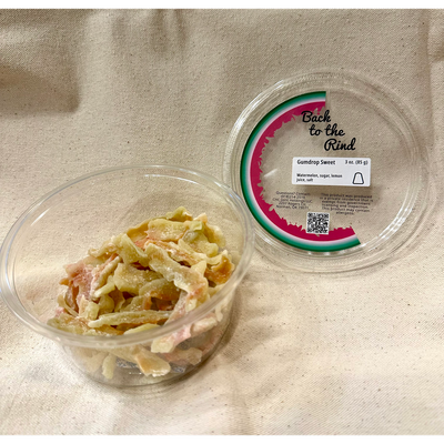 An open container of Back to the Rind Gumdrop Sweet