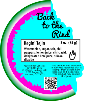 Label of Back to the Rind Ragin Tajin